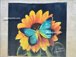 Mural La Mariposa Y El Girasol